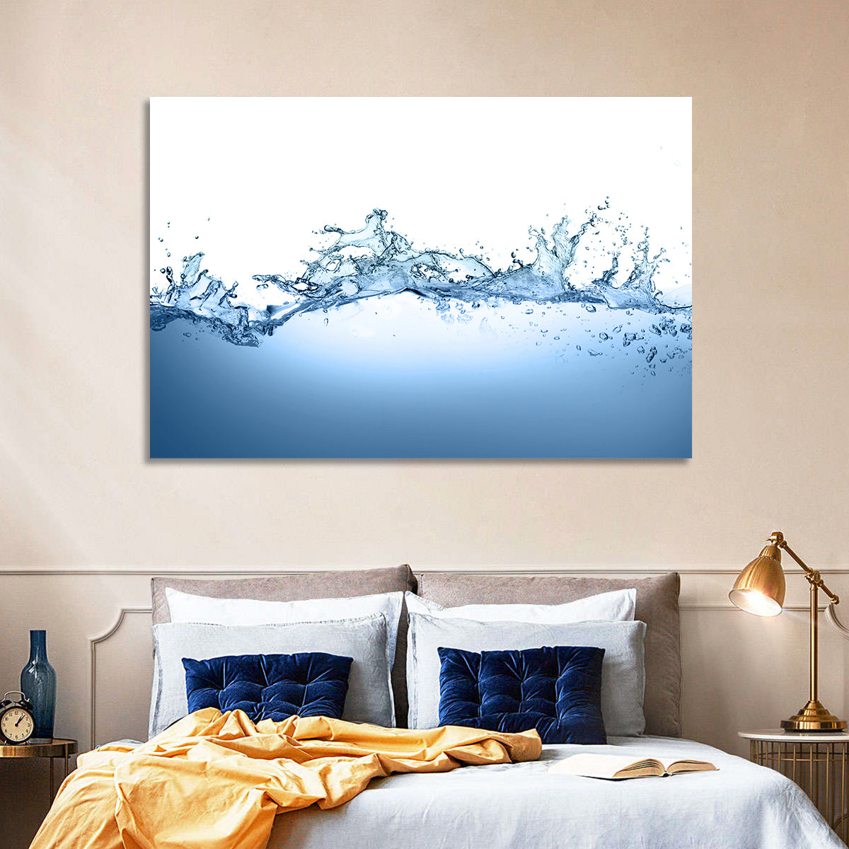 Fresh Water Splash Wall Art in a room, landscape