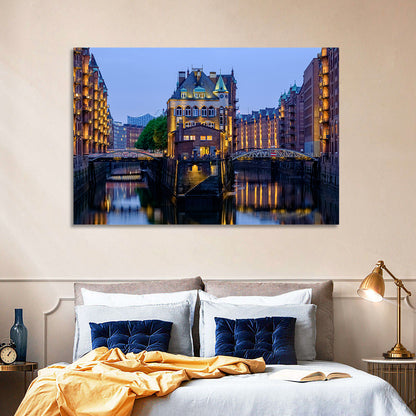 Wasserschloss Blue Hour Reflections Wall Art