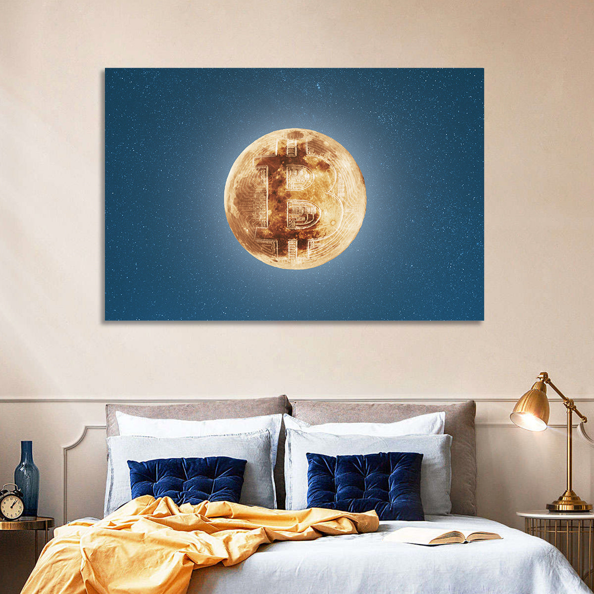 Bitcoin Circuit Moon Wall Art