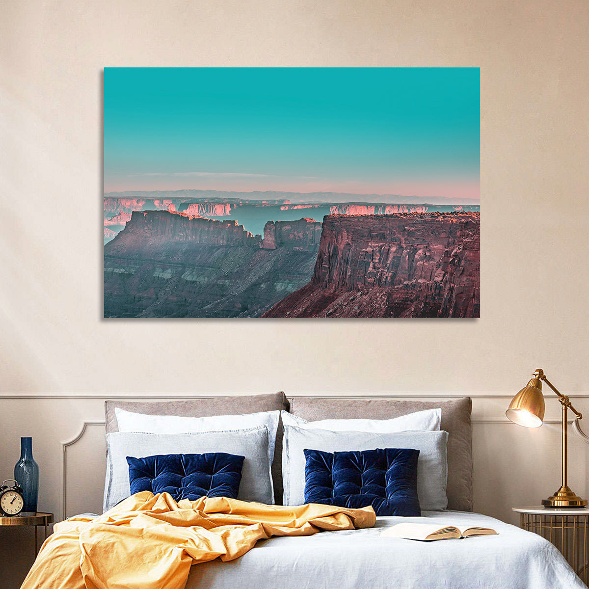Sunlit Canyon Rim at Dusk Wall Art