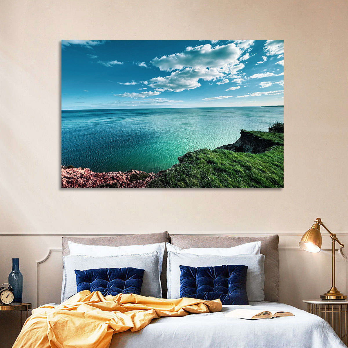 Coastal Cliffs Above a Turquoise Sea Wall Art