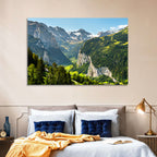 Lauterbrunnen Valley Waterfall View Wall Art