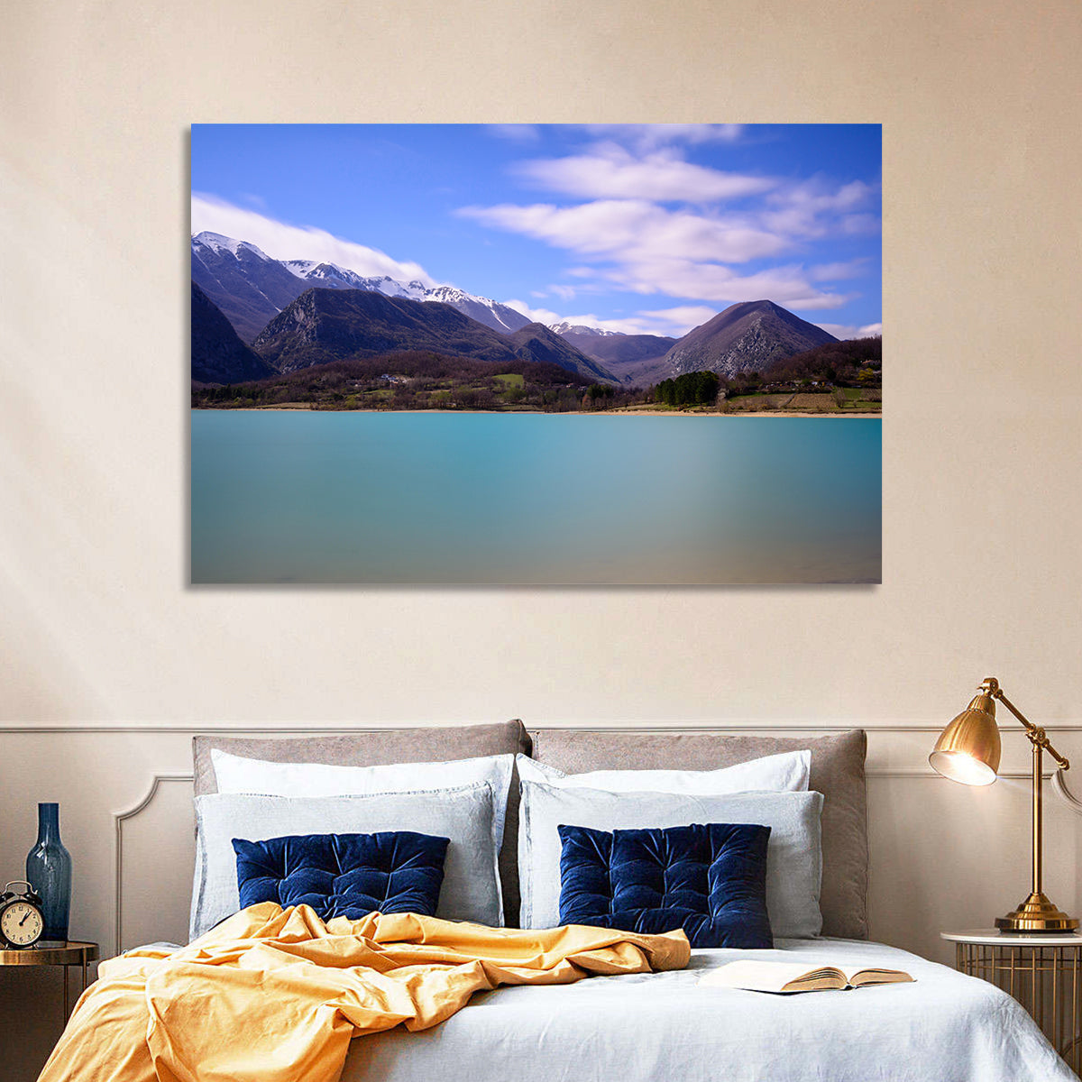 Castel San Vincenzo Lake Wall Art in a room, landscape