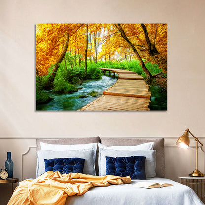 Plitvice Autumn Boardwalk Wall Art