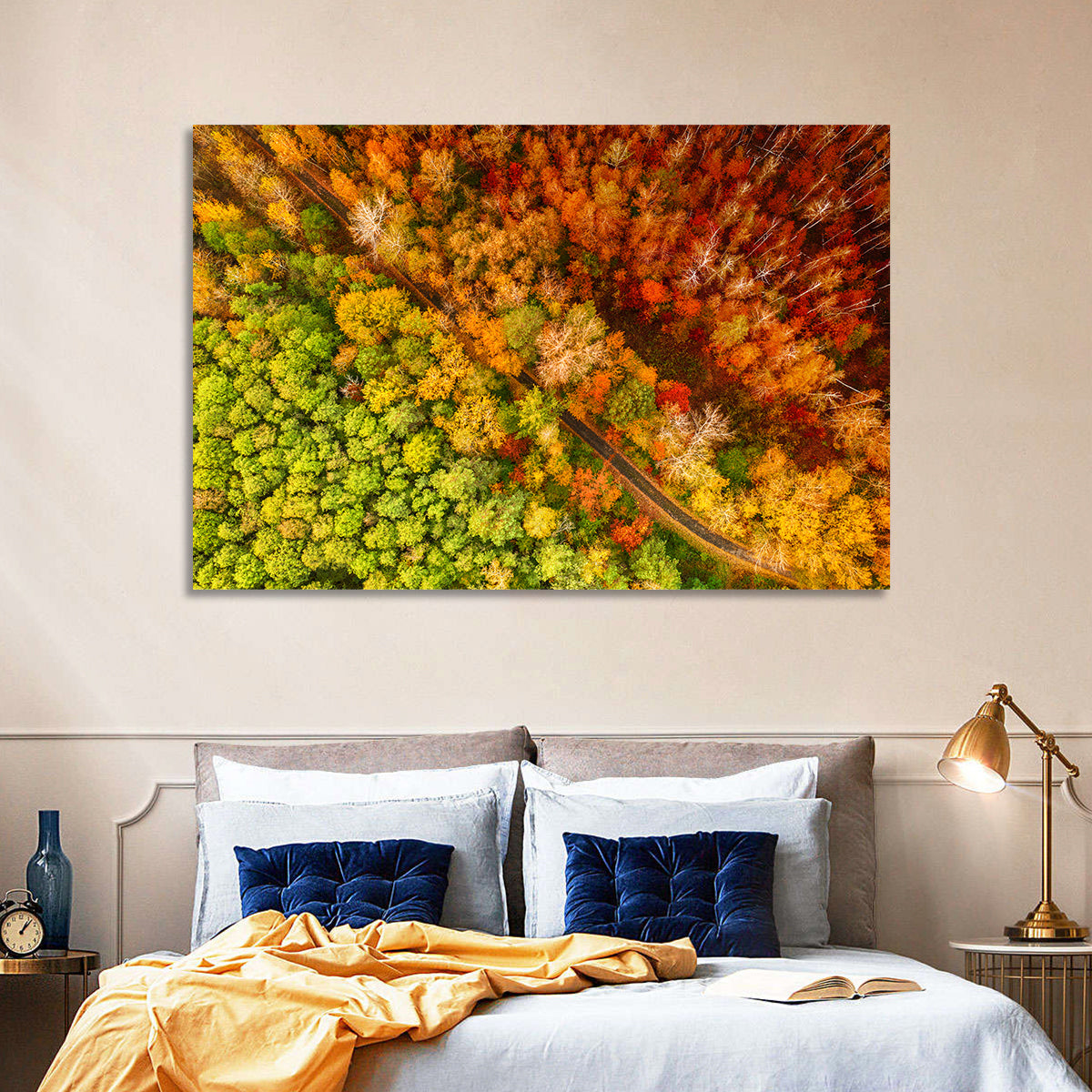 Winding Road Through Autumn Forest Wall Art
