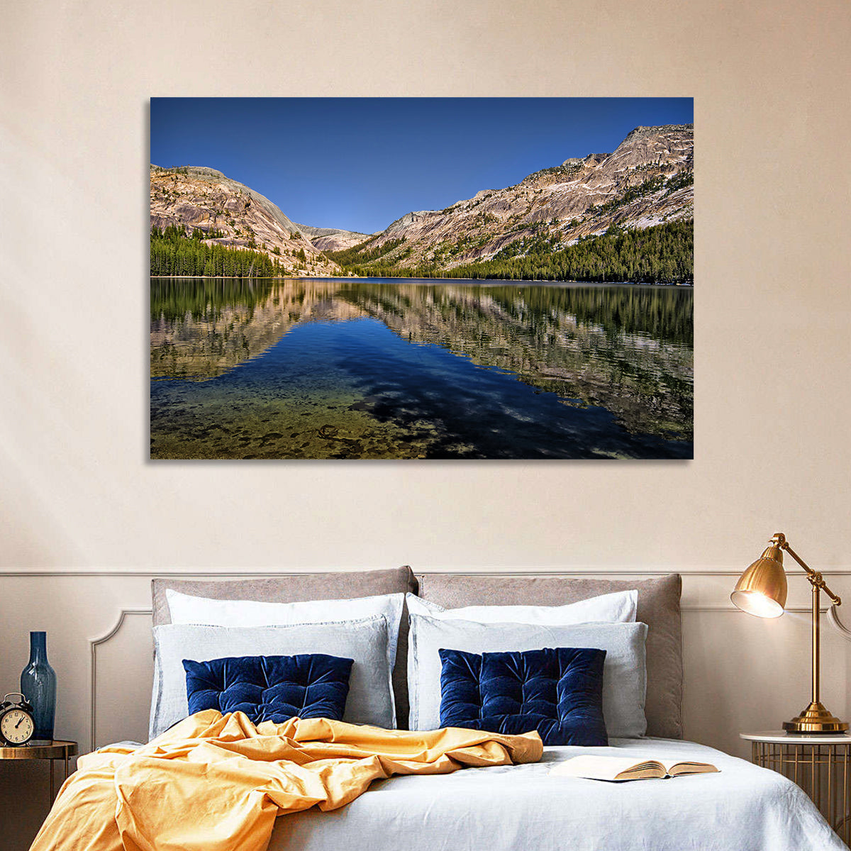 Tenaya Lake Reflection Wall Art in a room, landscape