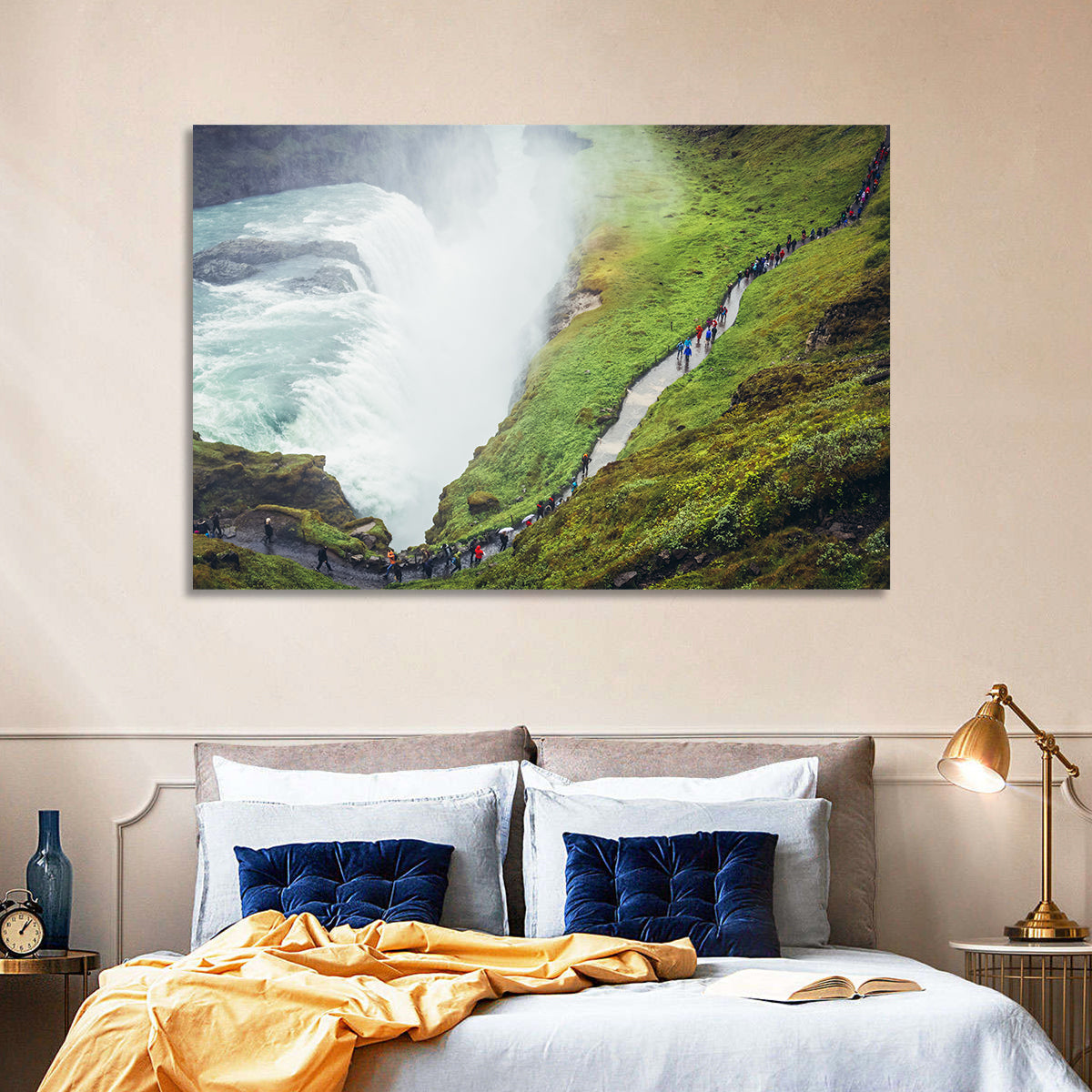 Misty Path at Gullfoss Waterfall Wall Art