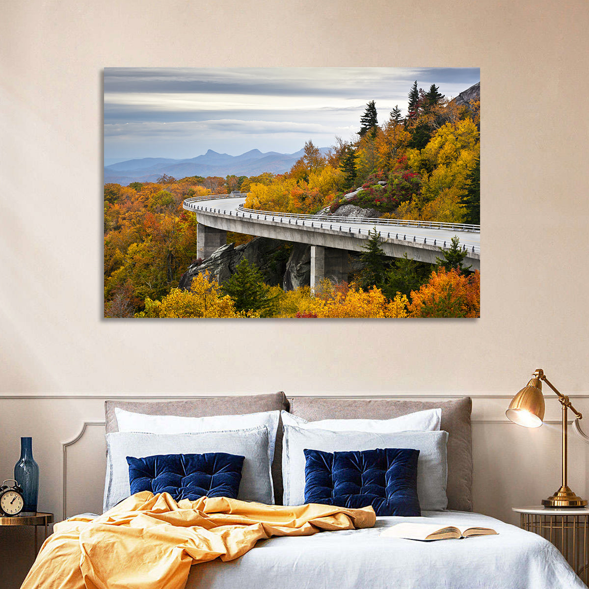 Linn Cove Viaduct at Grandfather Mountain Wall Art in a room, landscape