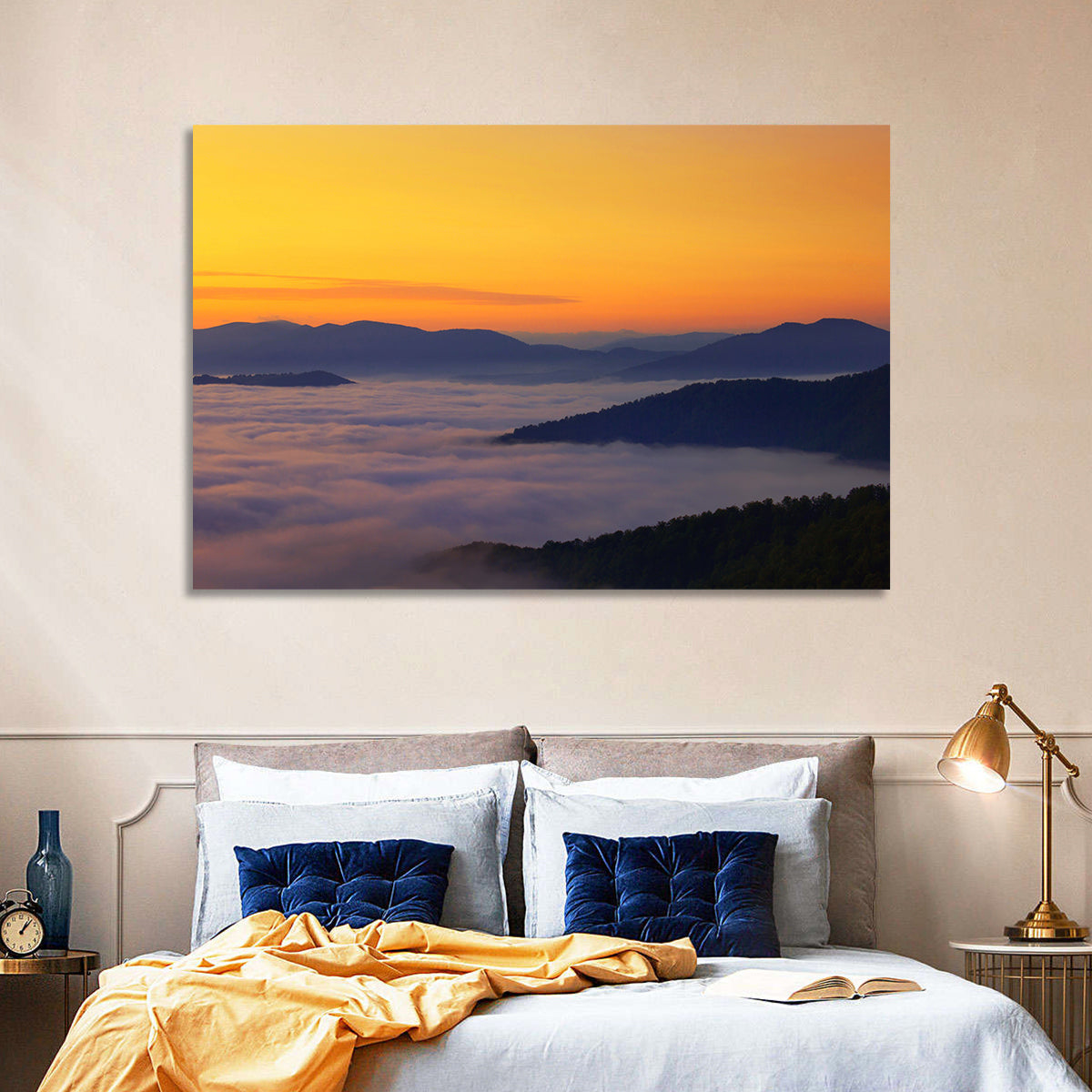 Cloud Sea Over Mountains at Golden Dawn Wall Art