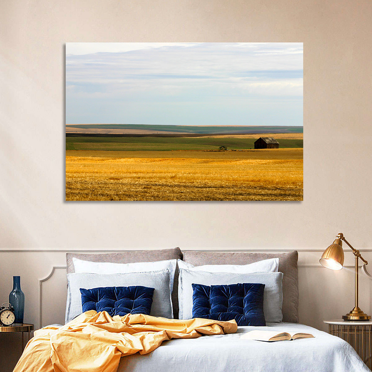 Lone Barn, Montana Farmland Wall Art in a room, landscape