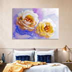 Diagonal Rose Pair Study Wall Art