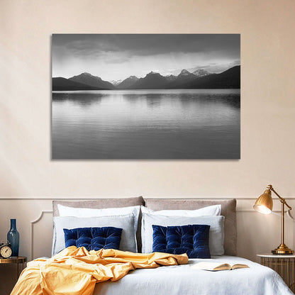 Lake Mcdonald Monochrome Reflection Wall Art
