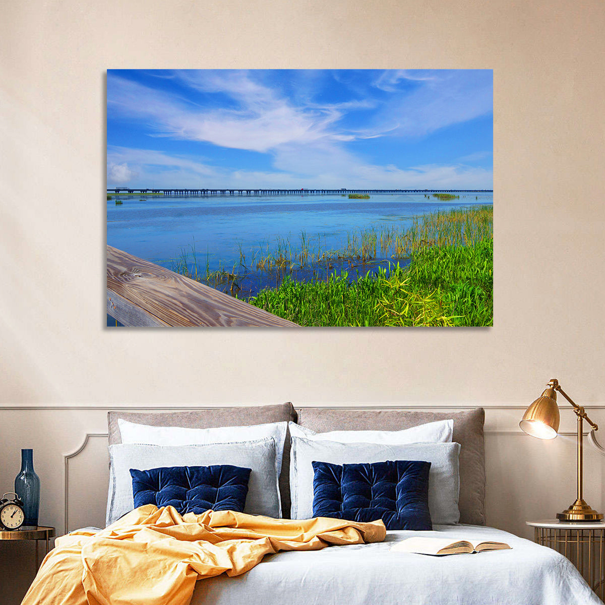 Meaher State Park Boardwalk Wall Art in a room, landscape