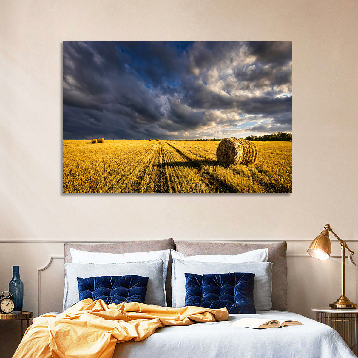 Hay Bale at Golden Hour Wall Art