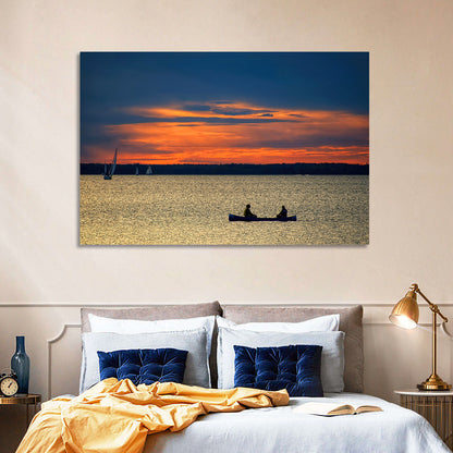 Ottawa River Sunset Canoe Wall Art