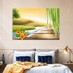 Golden Hour Willow Walkway Wall Art