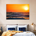 Sunset Fisherman Wall Art