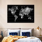 Instrument Silhouette World Map Wall Art