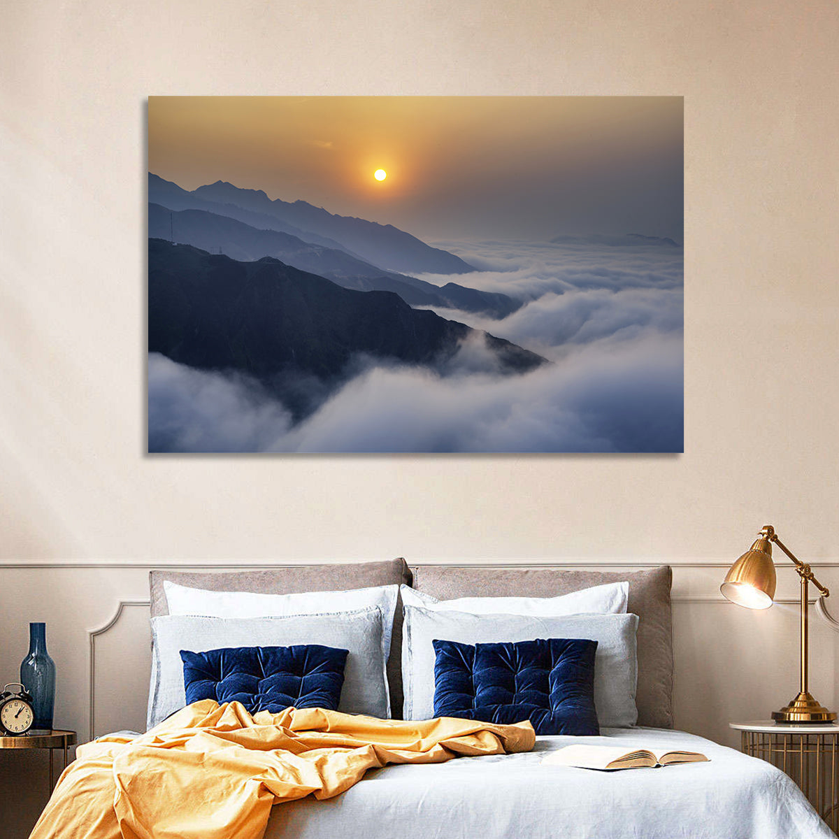 Ta Xua Range at Golden Dawn Wall Art in a room, landscape