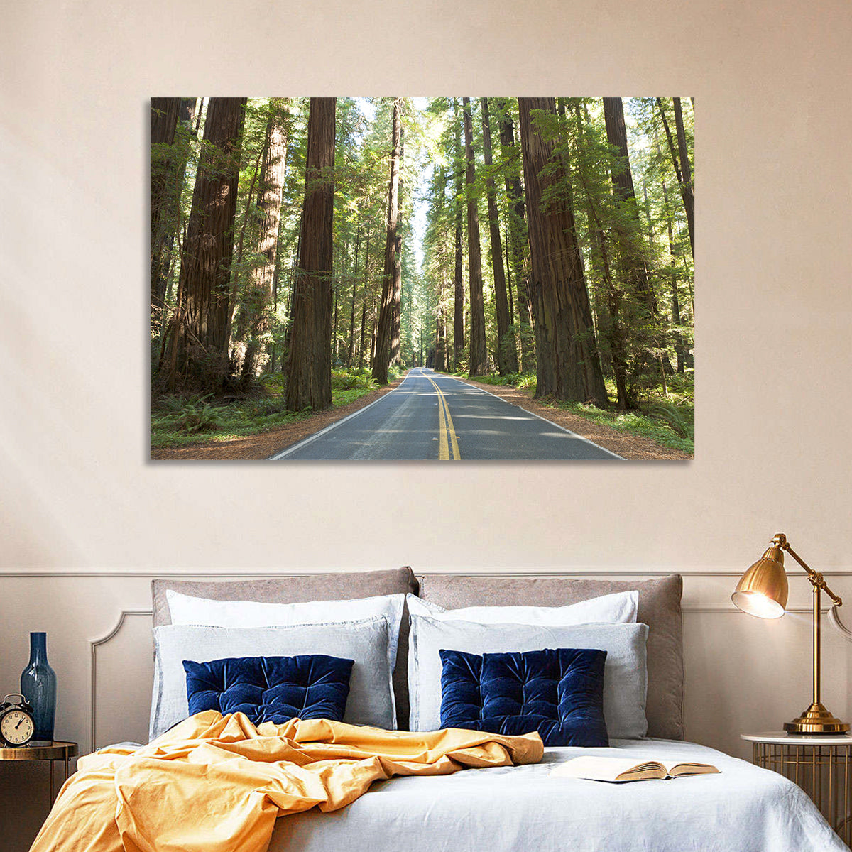 Giants Avenue Redwood Forest Road Wall Art in a room, landscape