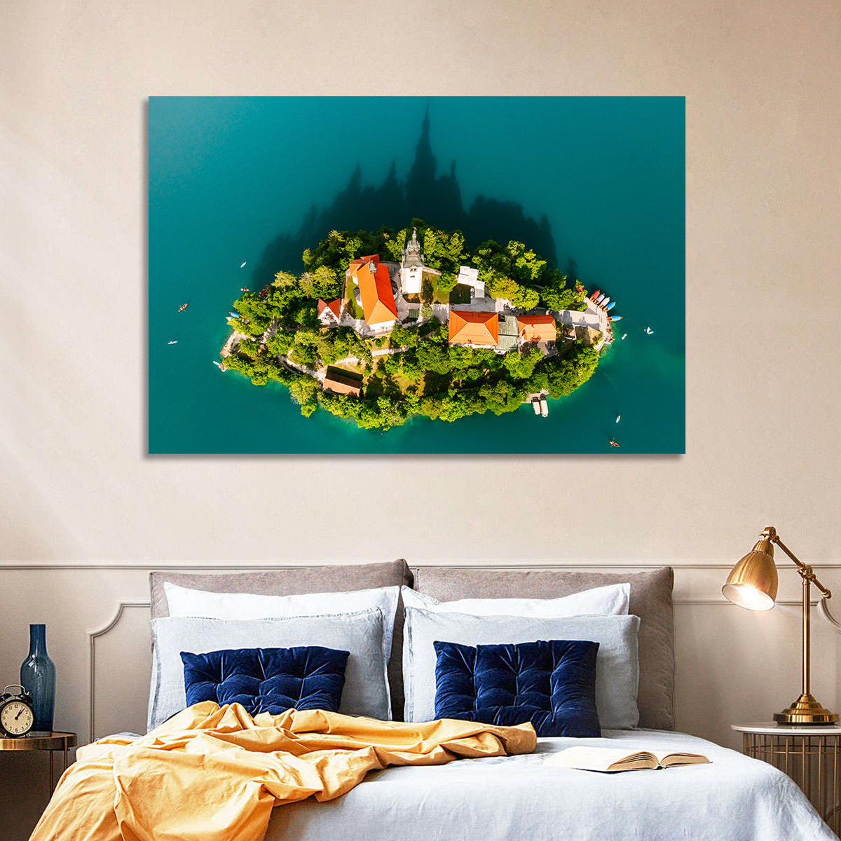 Bled Island Aerial View Wall Art