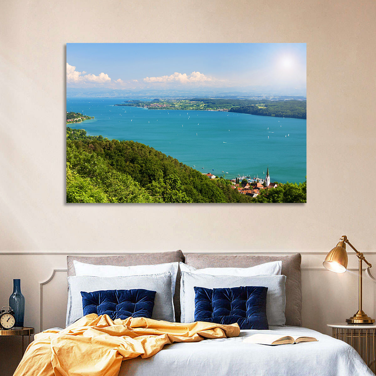 Immenstaad View of Lake Constance Wall Art in a room, landscape