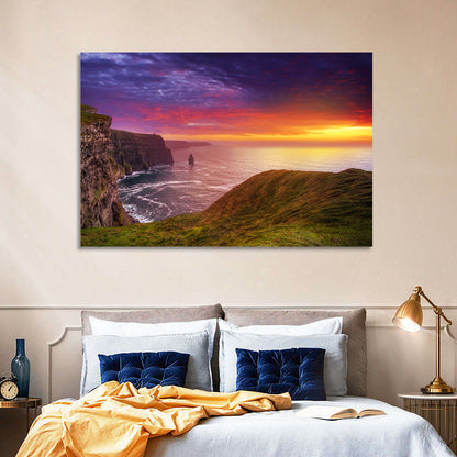 Cliffs of Moher Sea Stack at Sunset Wall Art