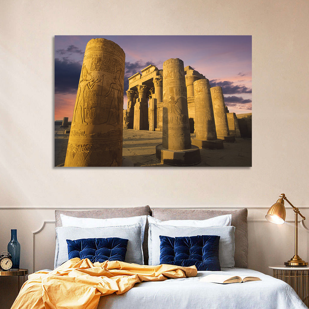 Kom Ombo Temple Pillars at Sunset Wall Art