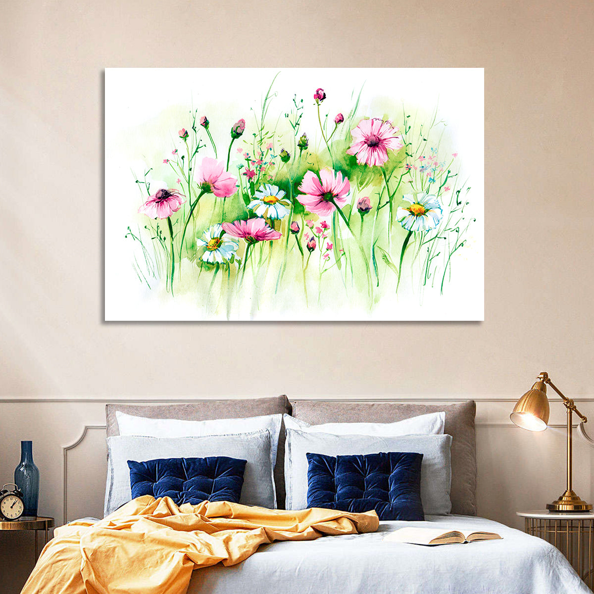 Airy Wildflower Meadow Watercolor Wall Art