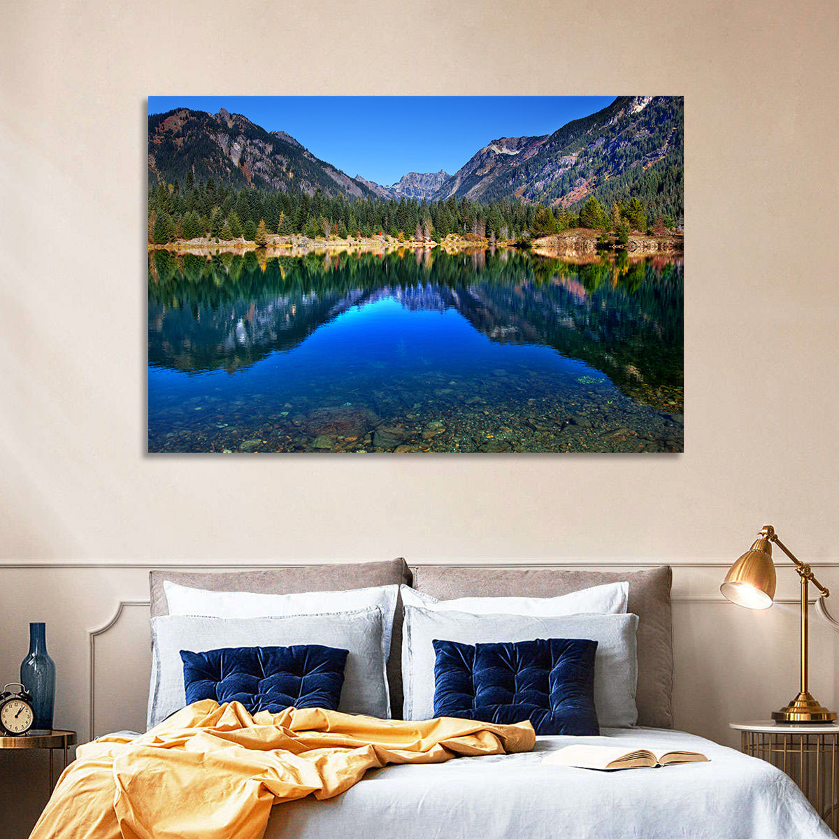 Gold Lake Reflection Wall Art