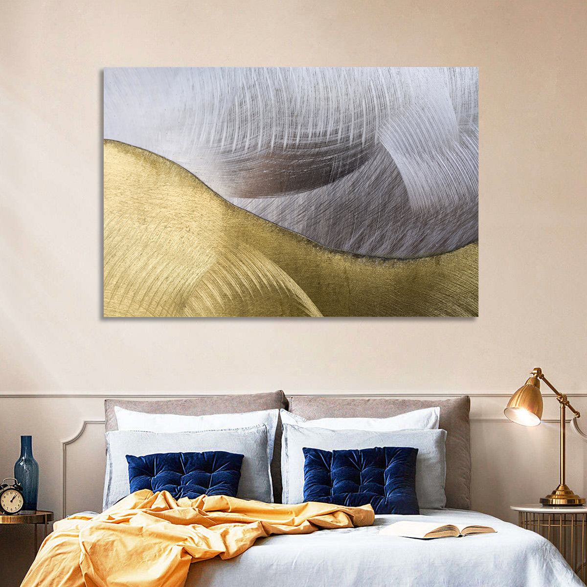 Thin Line Metallic Abstract Wall Art