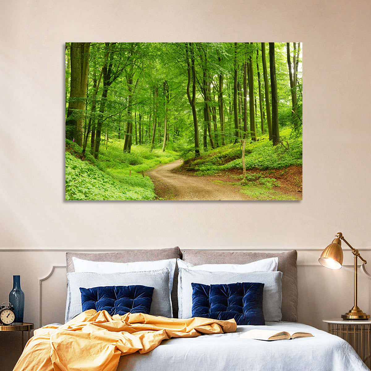 Sunlit Forest Path Wall Art