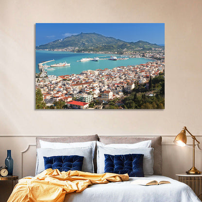 Zakynthos Harbor View Wall Art