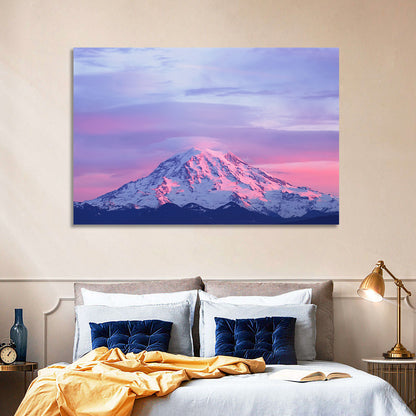 Mount Rainier Alpenglow with Lenticular Cloud Wall Art