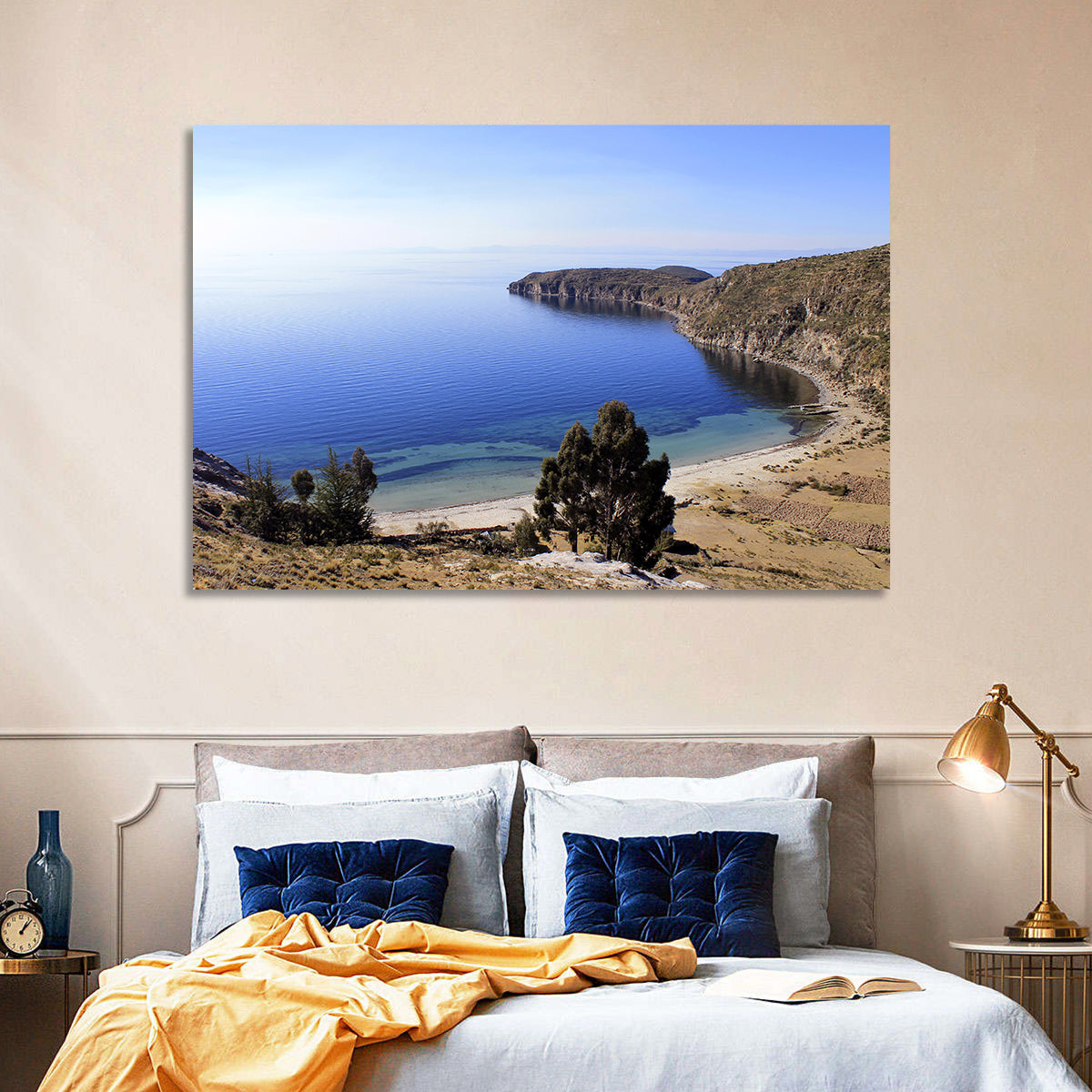 Titicaca Cliffs and Turquoise Water Wall Art