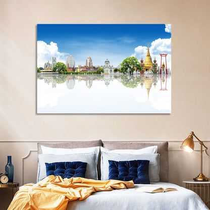 Bangkok Landmarks Reflection Scene Wall Art