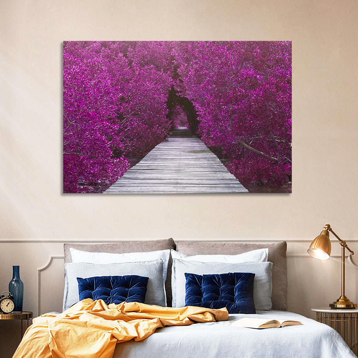 Magenta Mangrove Pathway Wall Art in a room, landscape