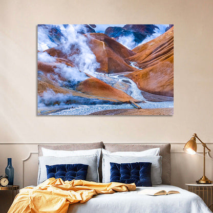 Geothermal Valley with Footbridge Wall Art