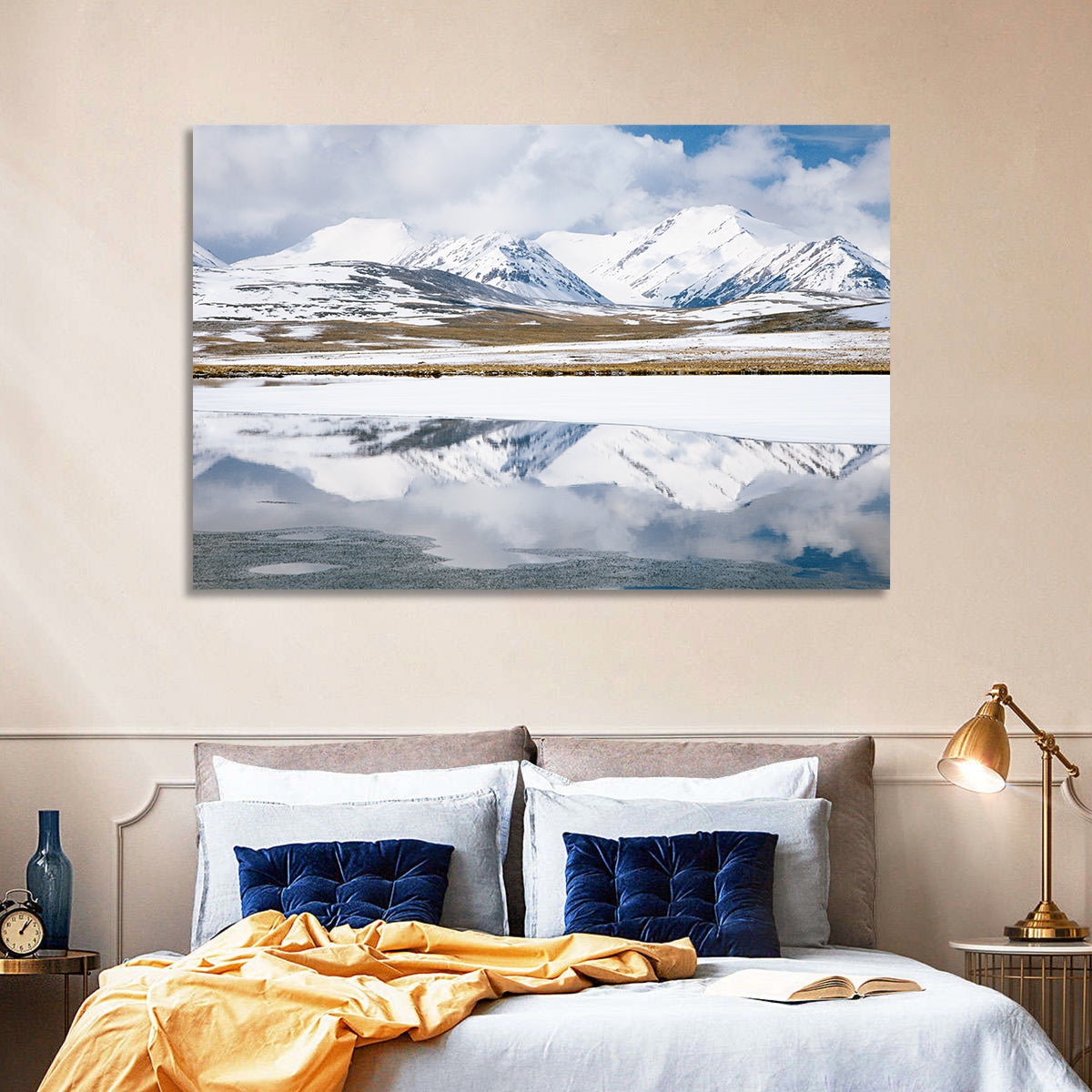 Barskoon Valley Reflection Wall Art in a room, landscape