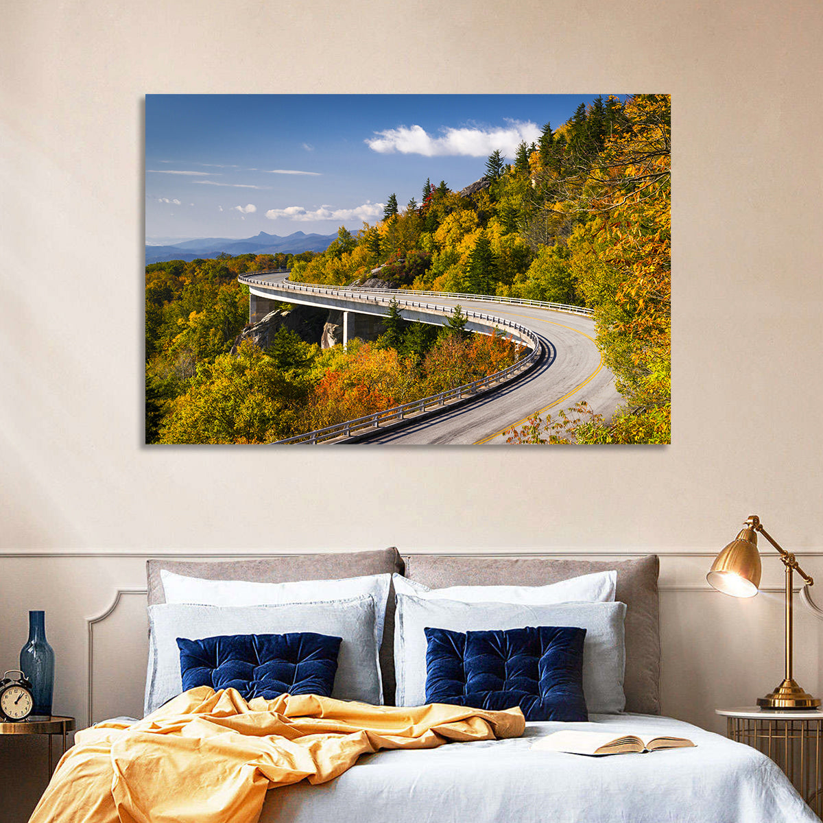 Linn Cove Viaduct at Grandfather Mountain Wall Art in a room, landscape