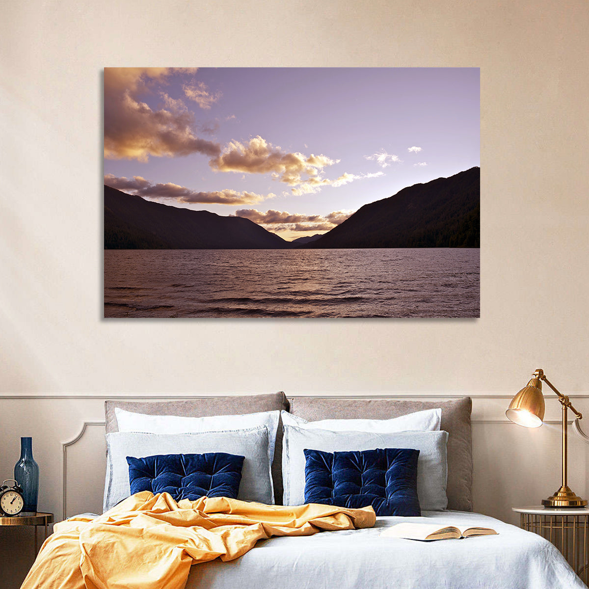 Purple Sunset Over Lake Crescent Wall Art