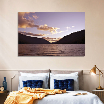 Purple Sunset Over Lake Crescent Wall Art