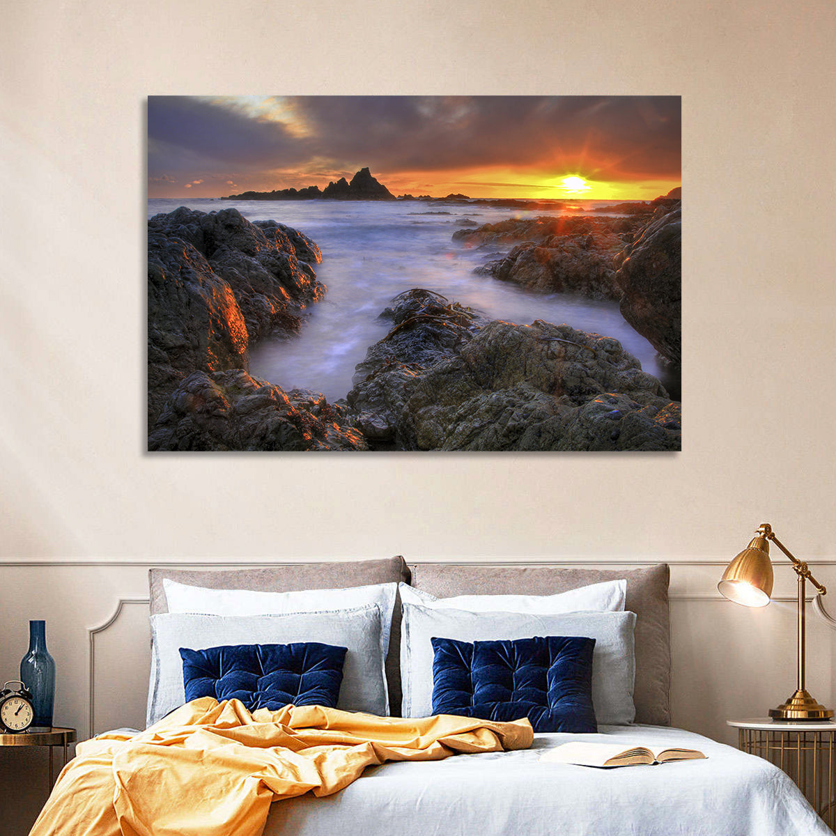 Tramore Rocky Coast Sunset Wall Art