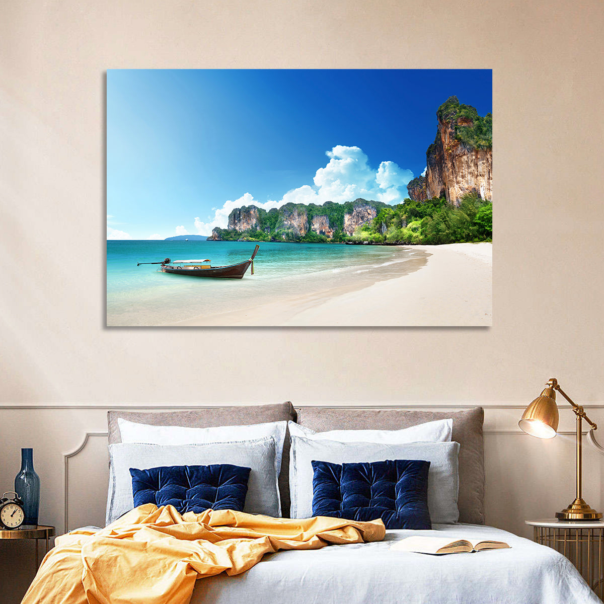 Railay Beach View, Krabi Wall Art in a room, landscape