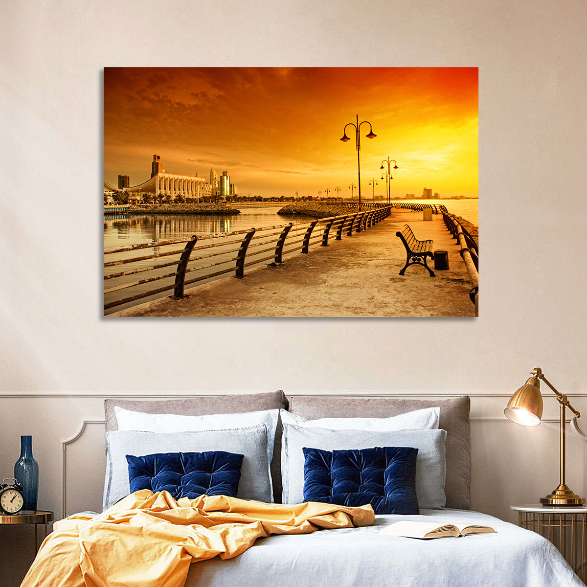 National Assembly at Golden Hour Wall Art in a room, landscape