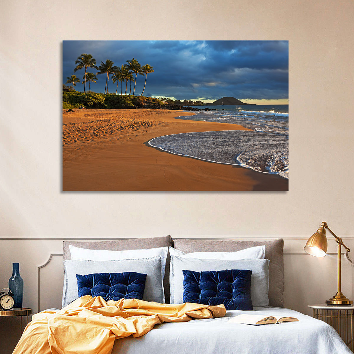 Poolenalena Beach Sunset Wall Art in a room, landscape