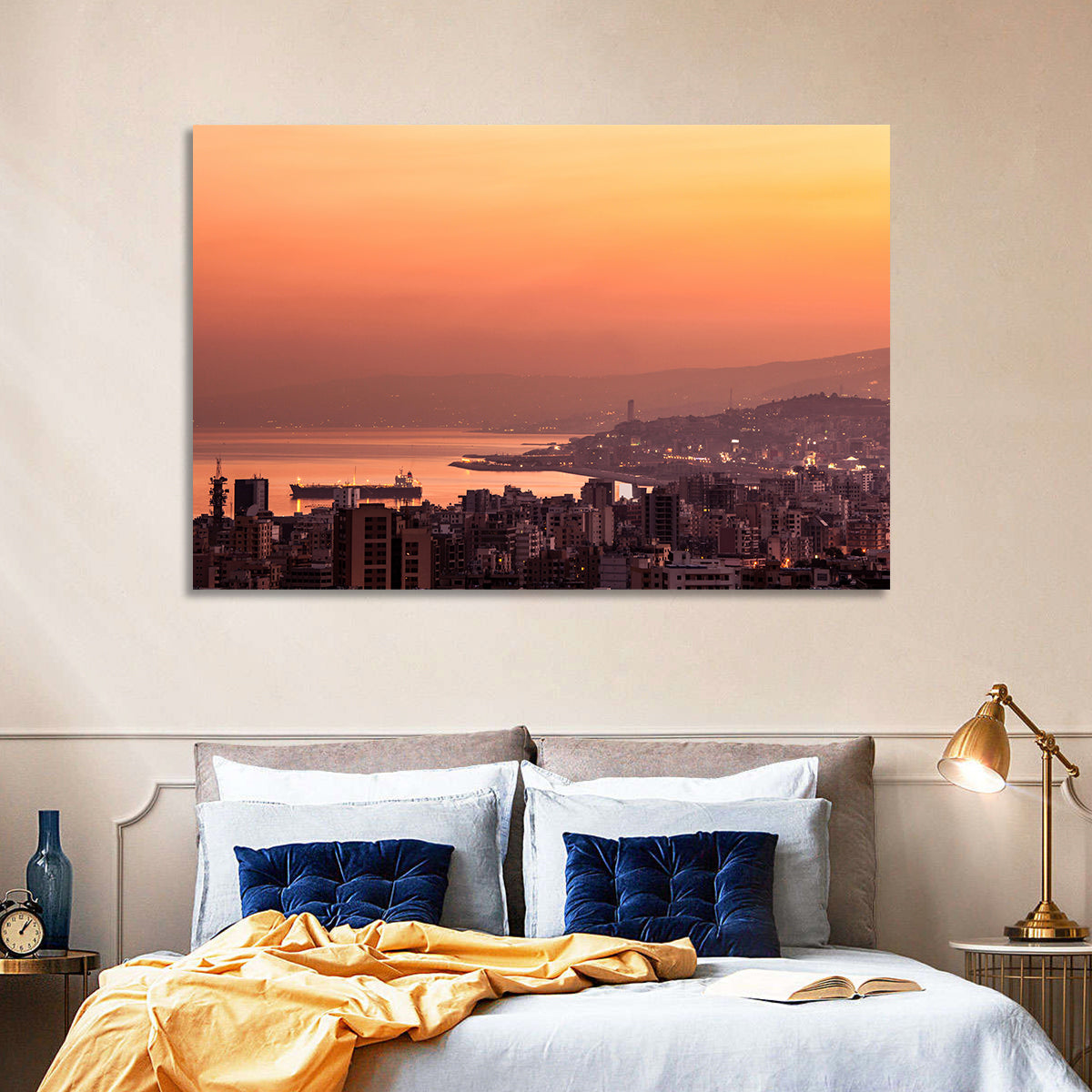 Beirut Sunset Skyline Wall Art