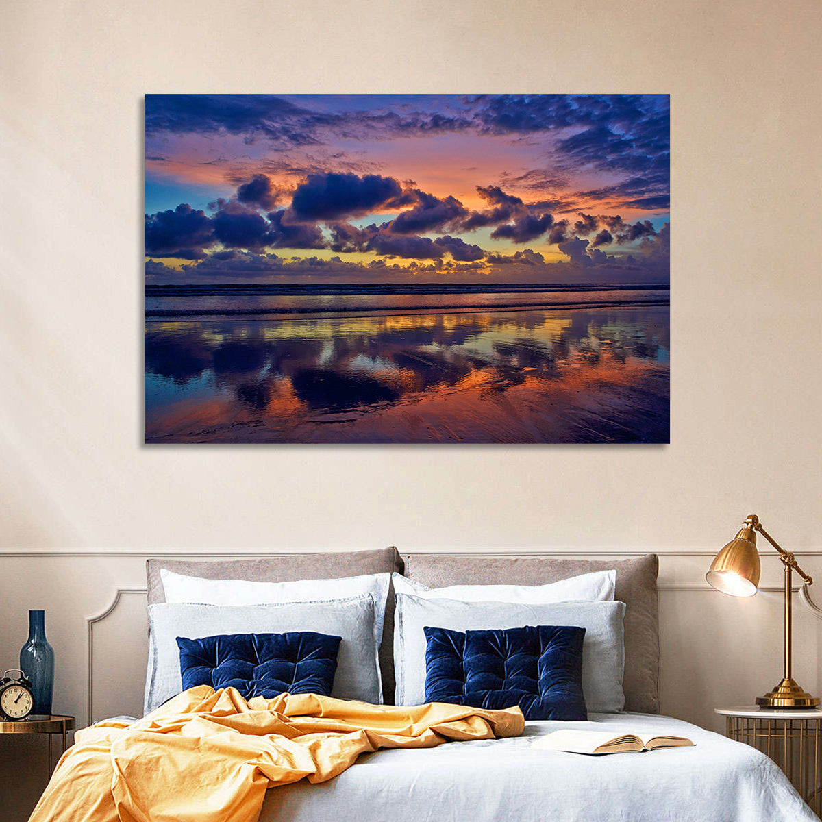Dusk Beach Reflections Wall Art
