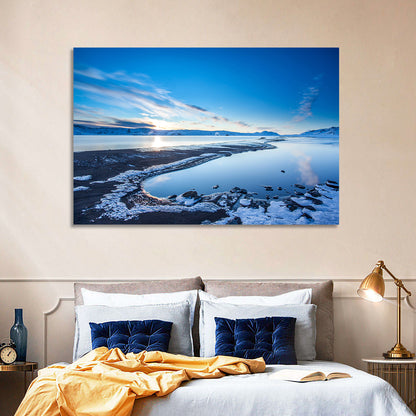 Lake Kleifarvatn Icy Shoreline Wall Art