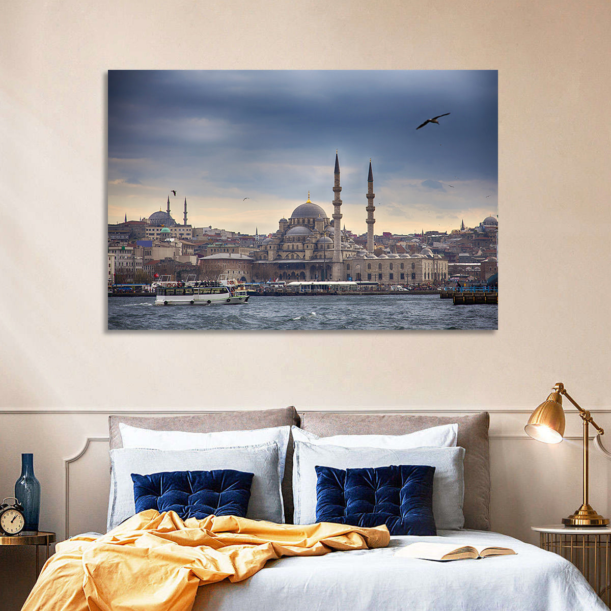 Istanbul Skyline with New Mosque Wall Art in a room, landscape